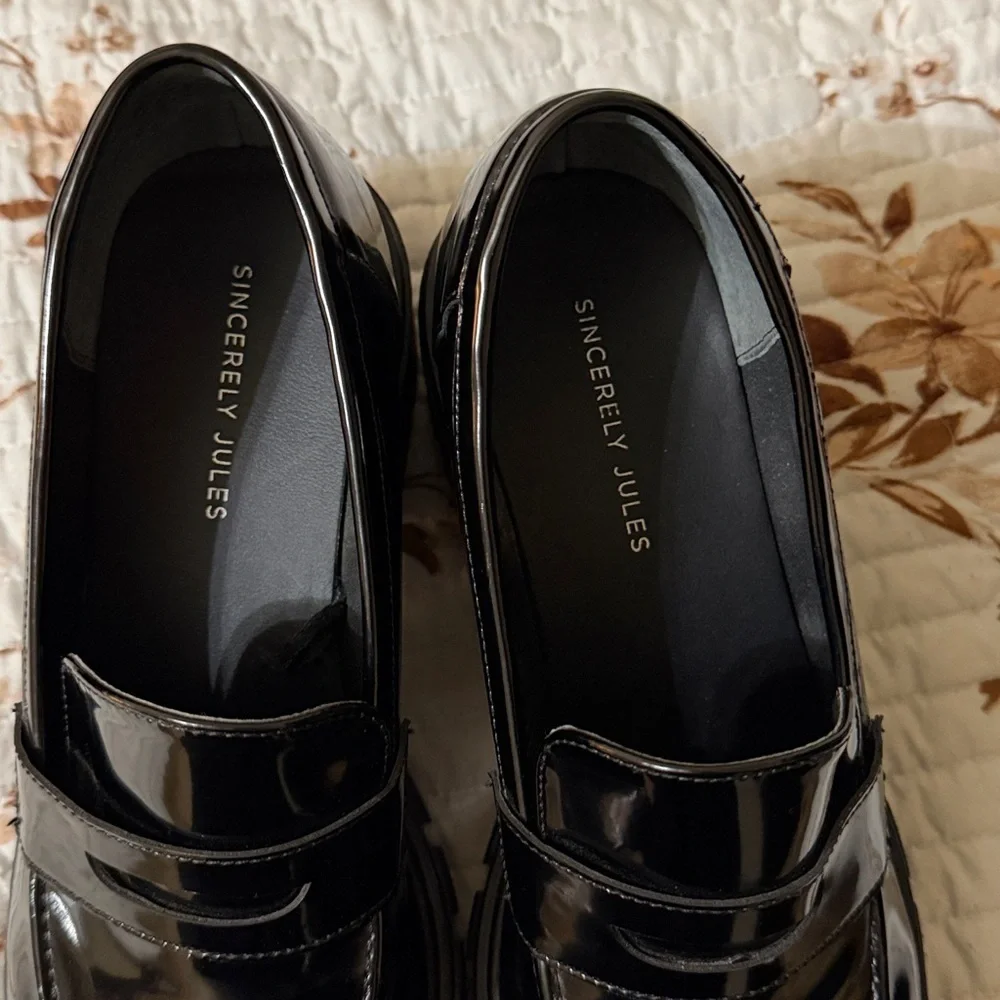 Shiny Black Loafers